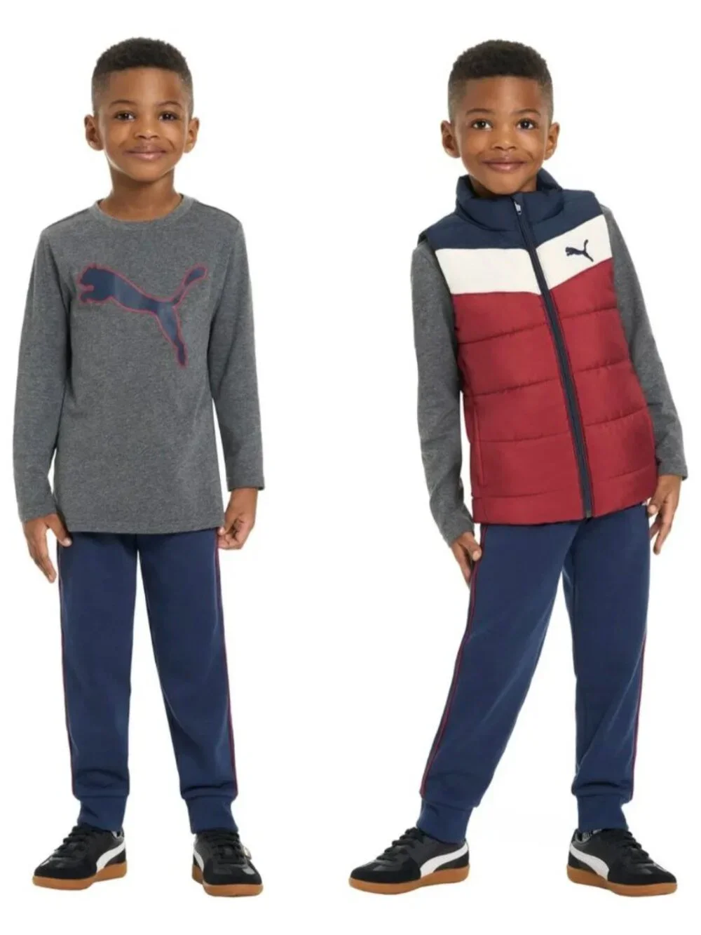 PUMA Boys' 3-Piece Sports Set Long-sleeve Top Sweatpants Insulated Vest Size 6 - Picture 5 of 9